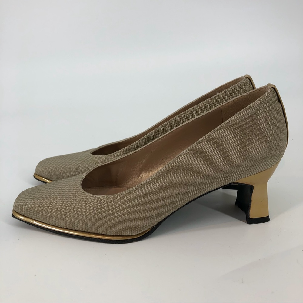 STUART WEITZMAN Beige Taupe Square Toe Heels Womens 7.5B